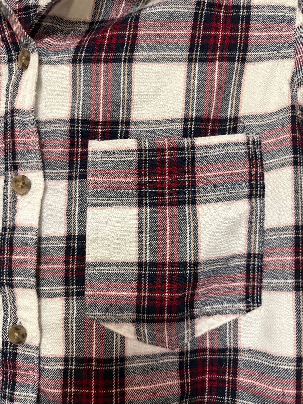 Abercrombie & Fitch Red/White/Black Plaid Flannel Button up Shirt Womens Size XS - Picture 5 of 9